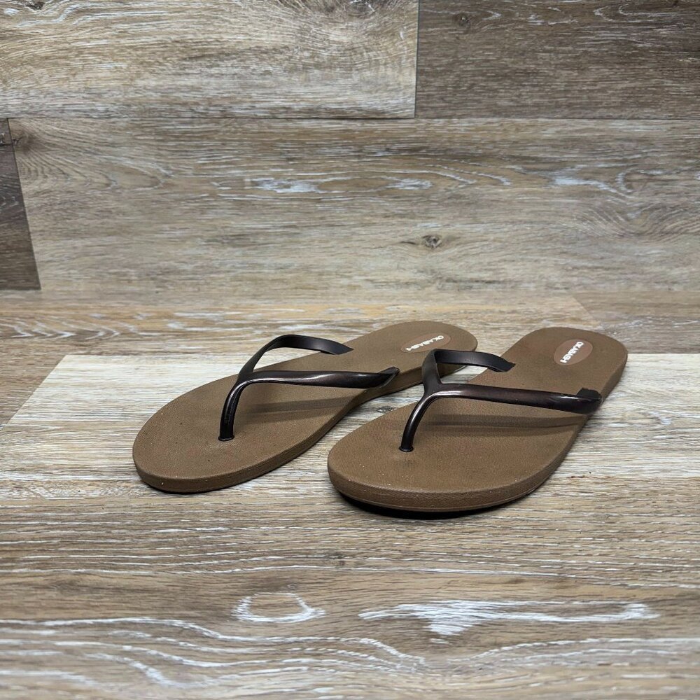 Okabashi Shoreline Slim Toffee/Coffee Flip Flops Women s Size 8